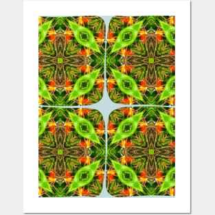 Canna flower pattern resembling the beak of a bird Posters and Art